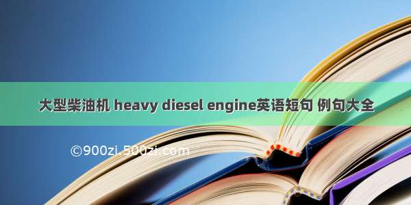 大型柴油机 heavy diesel engine英语短句 例句大全