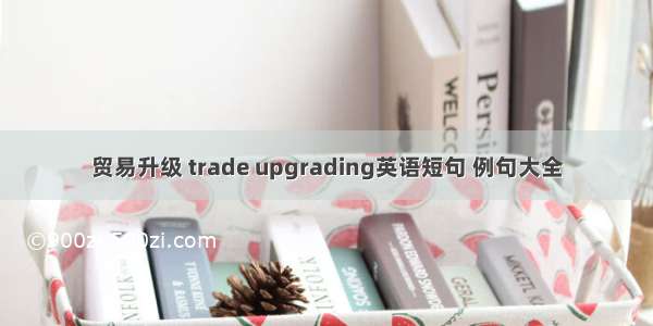 贸易升级 trade upgrading英语短句 例句大全