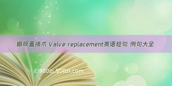 瓣膜置换术 Valve replacement英语短句 例句大全