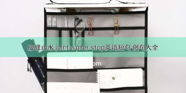 接缝止水 joint water stop英语短句 例句大全