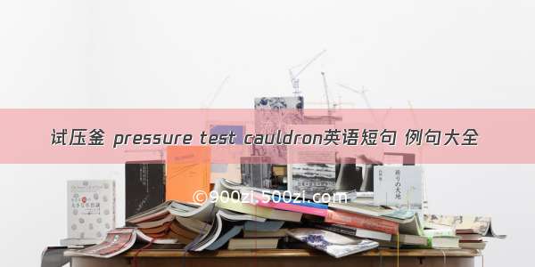 试压釜 pressure test cauldron英语短句 例句大全