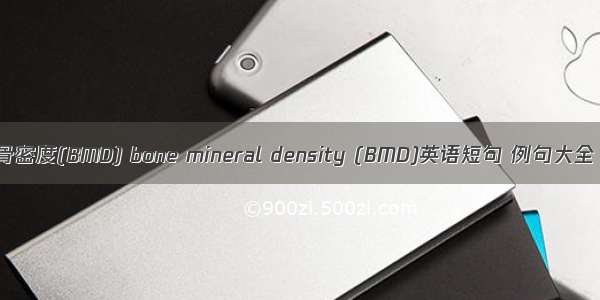 骨密度(BMD) bone mineral density (BMD)英语短句 例句大全