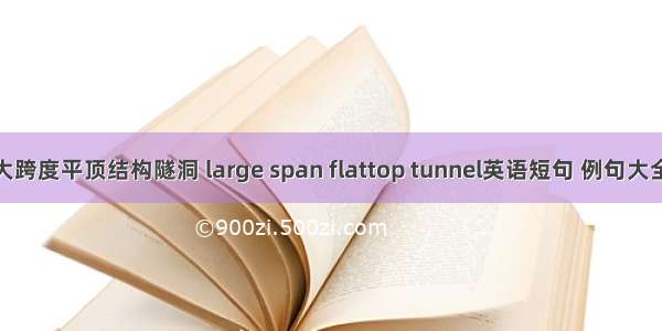大跨度平顶结构隧洞 large span flattop tunnel英语短句 例句大全