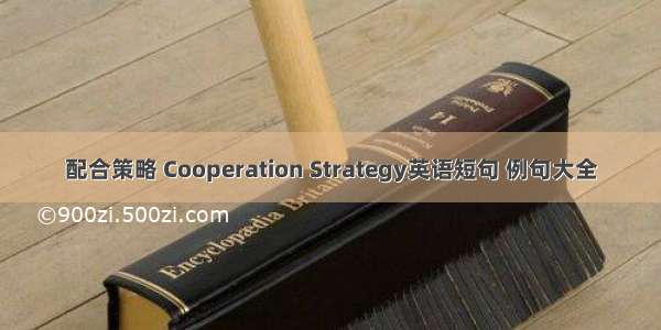 配合策略 Cooperation Strategy英语短句 例句大全