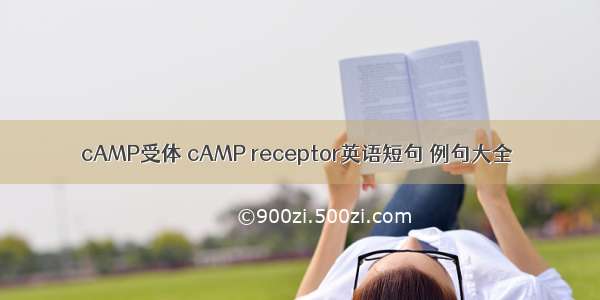 cAMP受体 cAMP receptor英语短句 例句大全