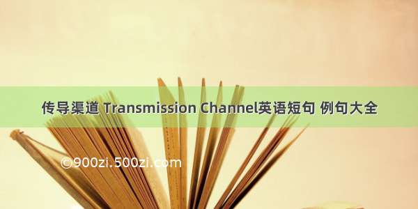 传导渠道 Transmission Channel英语短句 例句大全