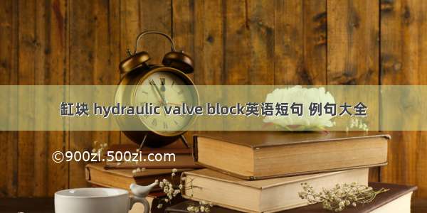 缸块 hydraulic valve block英语短句 例句大全