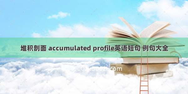 堆积剖面 accumulated profile英语短句 例句大全