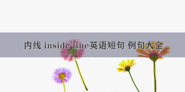 内线 inside line英语短句 例句大全