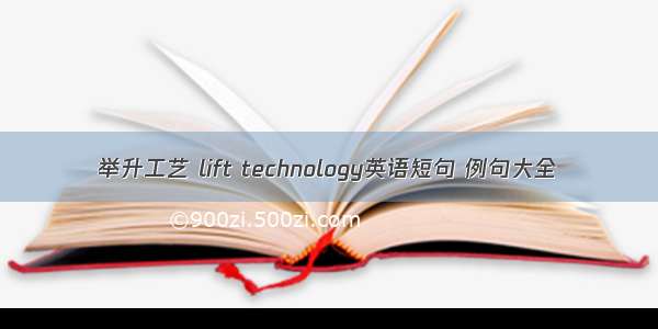 举升工艺 lift technology英语短句 例句大全