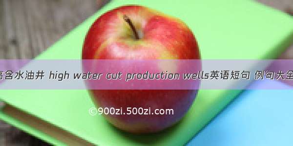 高含水油井 high water cut production wells英语短句 例句大全