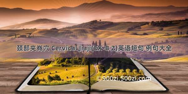 颈部夹脊穴 Cervical Jiaji(EX-B 2)英语短句 例句大全