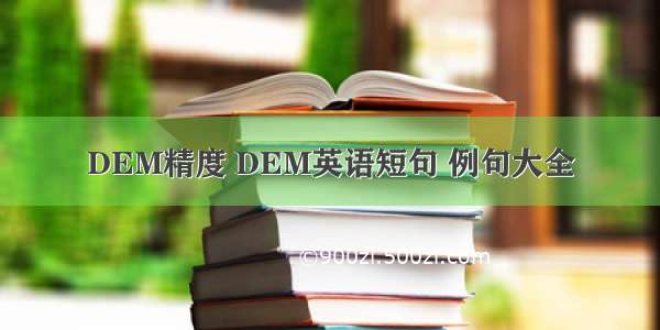 DEM精度 DEM英语短句 例句大全