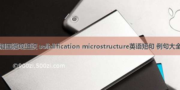 凝固微观组织 solidification microstructure英语短句 例句大全