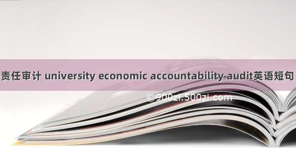高校经济责任审计 university economic accountability audit英语短句 例句大全