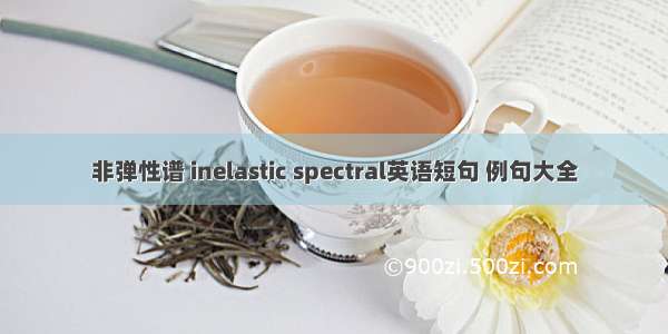 非弹性谱 inelastic spectral英语短句 例句大全