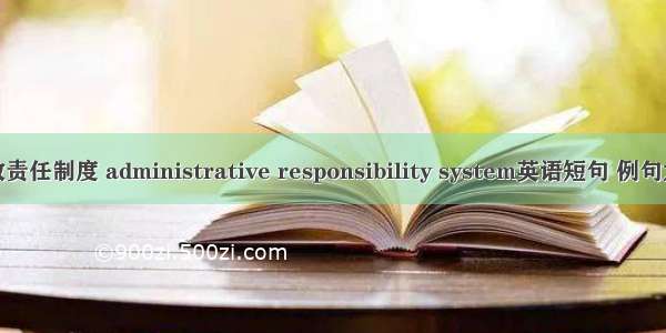 行政责任制度 administrative responsibility system英语短句 例句大全