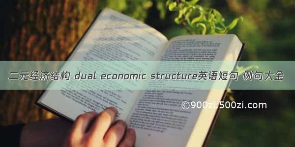 二元经济结构 dual economic structure英语短句 例句大全