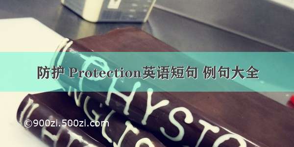 防护 Protection英语短句 例句大全