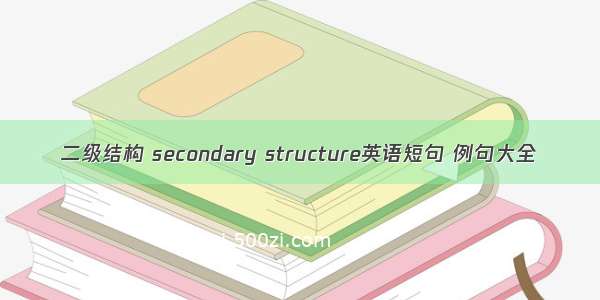 二级结构 secondary structure英语短句 例句大全