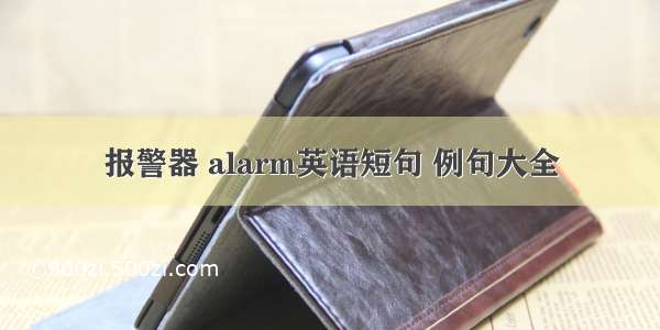 报警器 alarm英语短句 例句大全