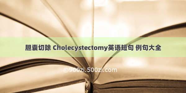 胆囊切除 Cholecystectomy英语短句 例句大全