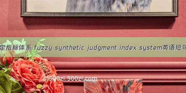 模糊综合评定指标体系 fuzzy synthetic judgment index system英语短句 例句大全