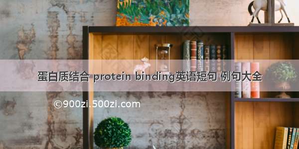 蛋白质结合 protein binding英语短句 例句大全