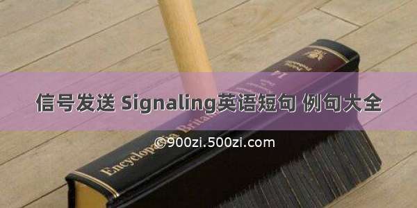 信号发送 Signaling英语短句 例句大全