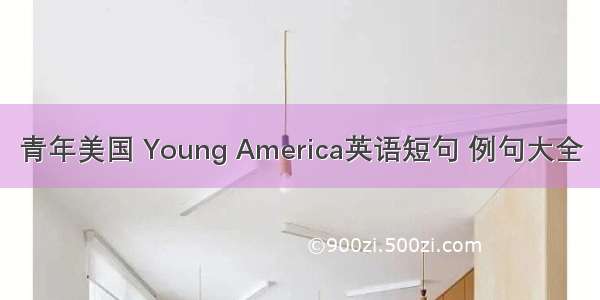 青年美国 Young America英语短句 例句大全
