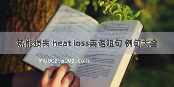热能损失 heat loss英语短句 例句大全
