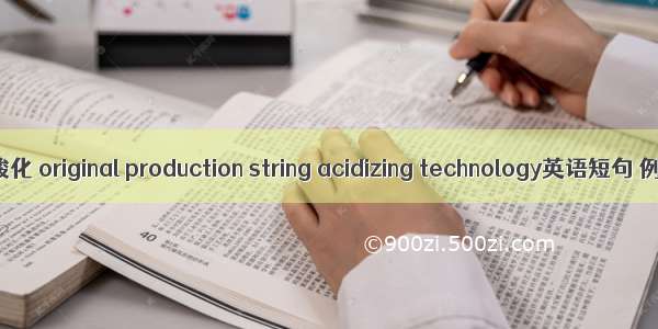 不动管柱酸化 original production string acidizing technology英语短句 例句大全
