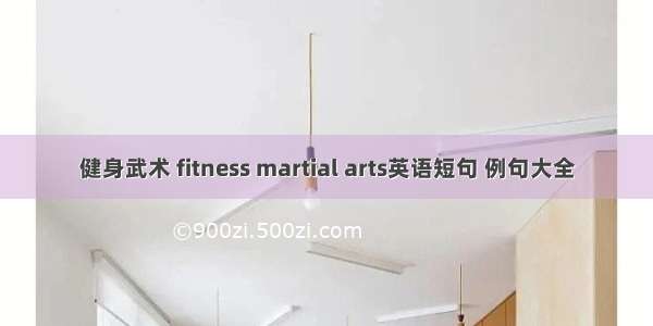 健身武术 fitness martial arts英语短句 例句大全