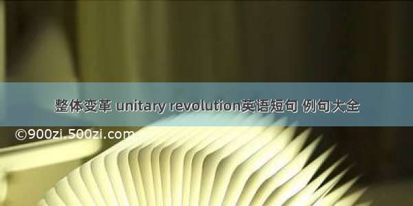 整体变革 unitary revolution英语短句 例句大全