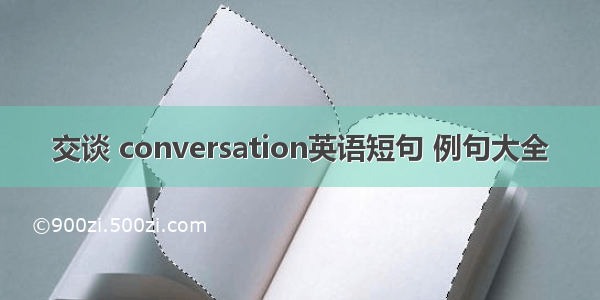 交谈 conversation英语短句 例句大全