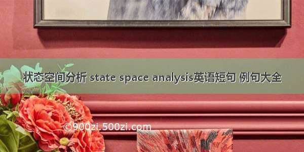 状态空间分析 state space analysis英语短句 例句大全