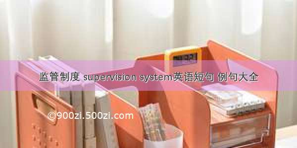 监管制度 supervision system英语短句 例句大全