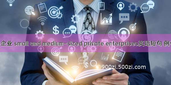 民营中小企业 small and medium-sized private enterprises英语短句 例句大全