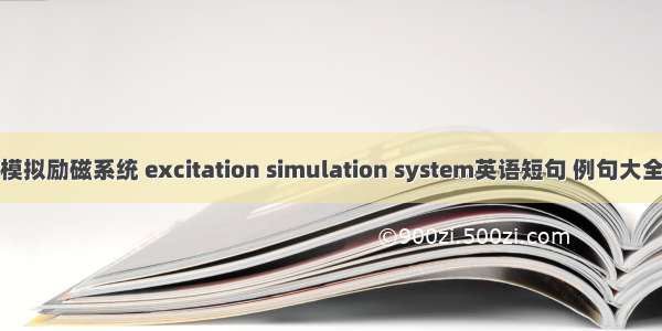 模拟励磁系统 excitation simulation system英语短句 例句大全
