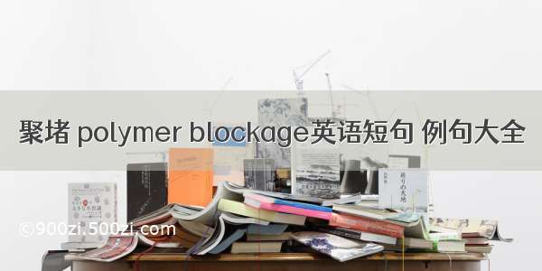 聚堵 polymer blockage英语短句 例句大全