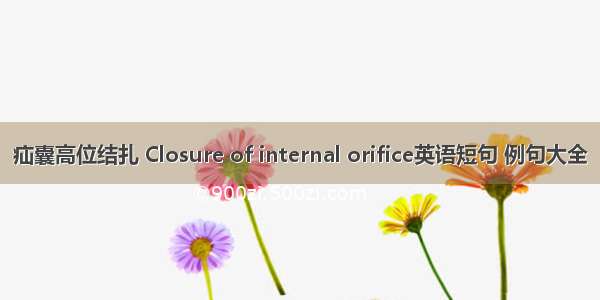 疝囊高位结扎 Closure of internal orifice英语短句 例句大全