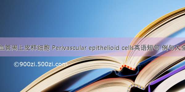 血管周上皮样细胞 Perivascular epithelioid cells英语短句 例句大全