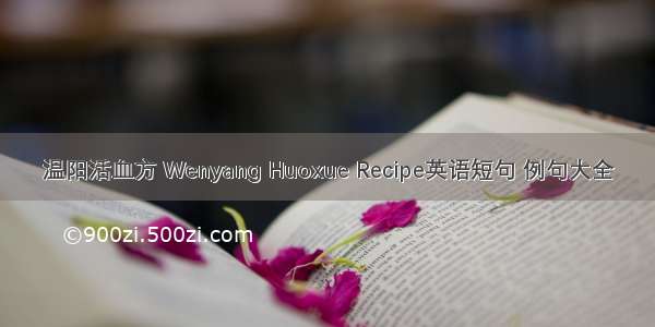温阳活血方 Wenyang Huoxue Recipe英语短句 例句大全
