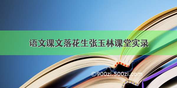 语文课文落花生张玉林课堂实录