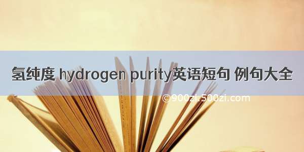 氢纯度 hydrogen purity英语短句 例句大全