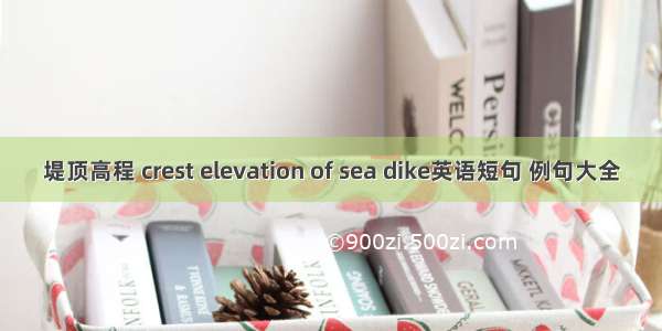 堤顶高程 crest elevation of sea dike英语短句 例句大全