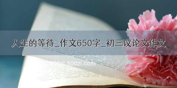 人生的等待_作文650字_初三议论文作文