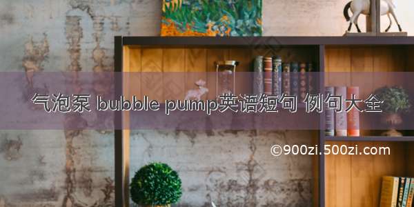 气泡泵 bubble pump英语短句 例句大全