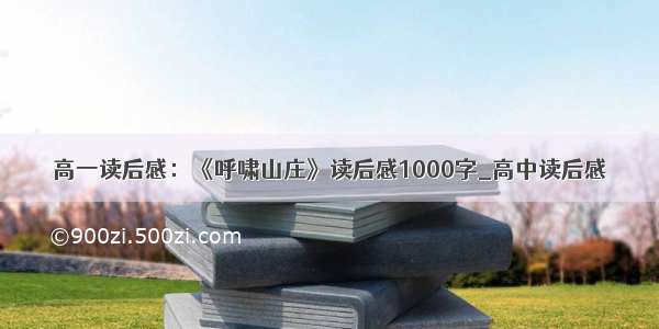 高一读后感：《呼啸山庄》读后感1000字_高中读后感