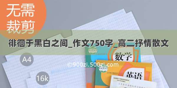 徘徊于黑白之间_作文750字_高二抒情散文